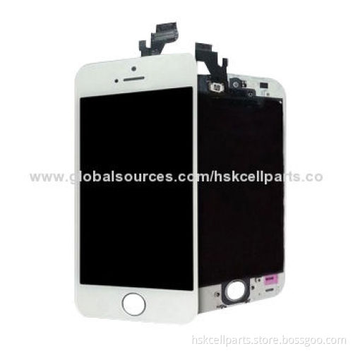 Mobile Phone LCD Screen and Touchscreen Assembly for iPhone 5, White, OEM Orders are Welcome